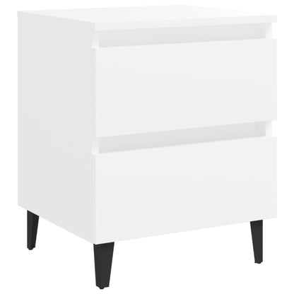 vidaXL Bed Cabinet | White | Engineered wood, Metal (legs) | Medium |  Sleek