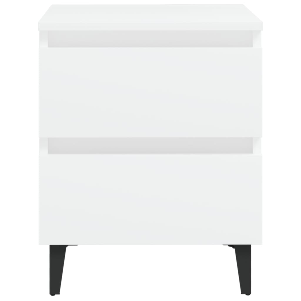 vidaXL Bed Cabinet | White | Engineered wood, Metal (legs) | Medium |  Sleek