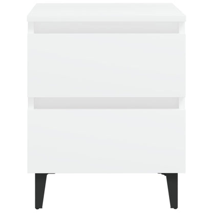 vidaXL Bed Cabinet | White | Engineered wood, Metal (legs) | Medium |  Sleek