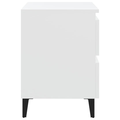 vidaXL Bed Cabinet | White | Engineered wood, Metal (legs) | Medium |  Sleek