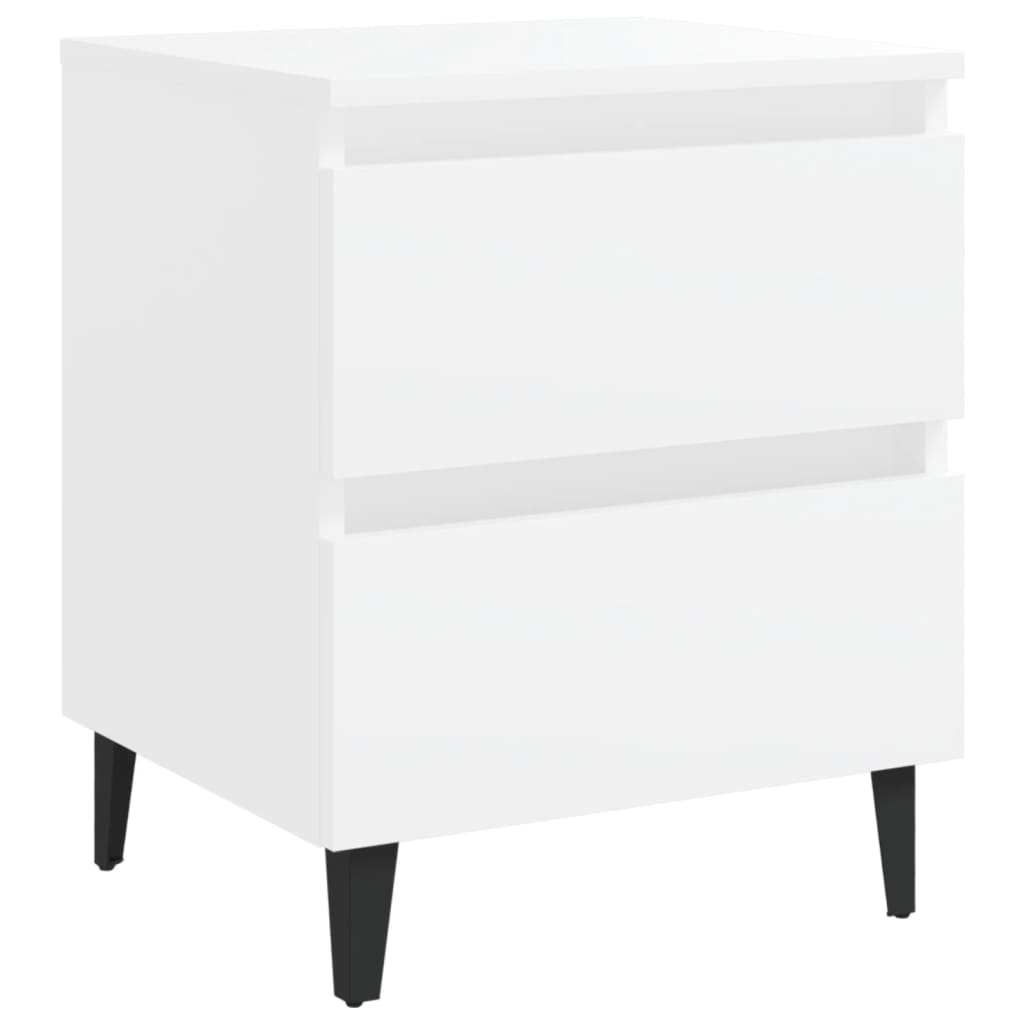 805870 vidaXL Bed Cabinets 2 pcs White 40x35x50 cm Engineered Wood