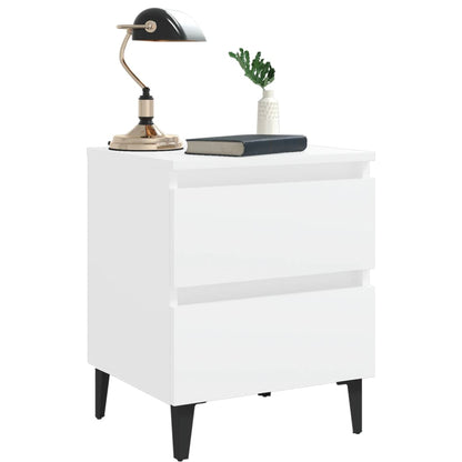 805870 vidaXL Bed Cabinets 2 pcs White 40x35x50 cm Engineered Wood