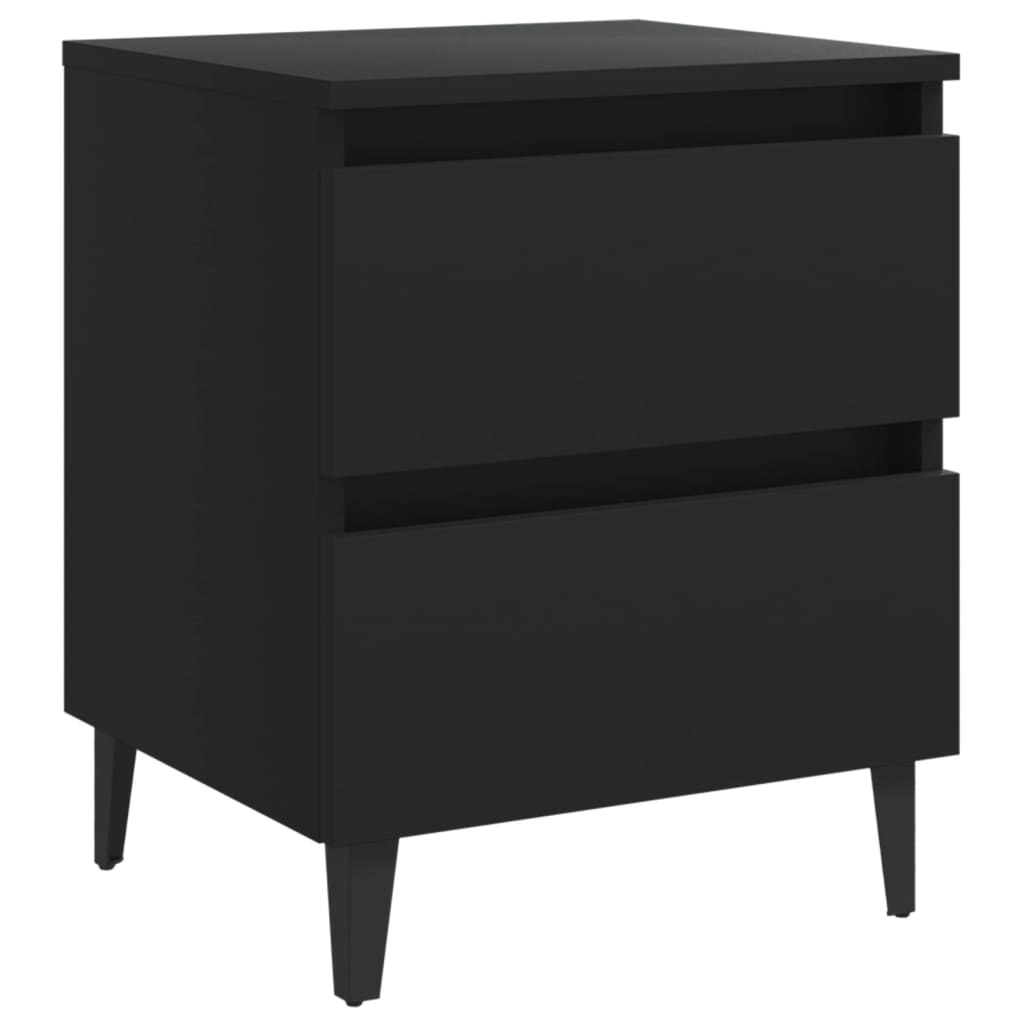 vidaXL Bed Cabinet | Black | Engineered wood, Metal | Standard | Bed Cabinet