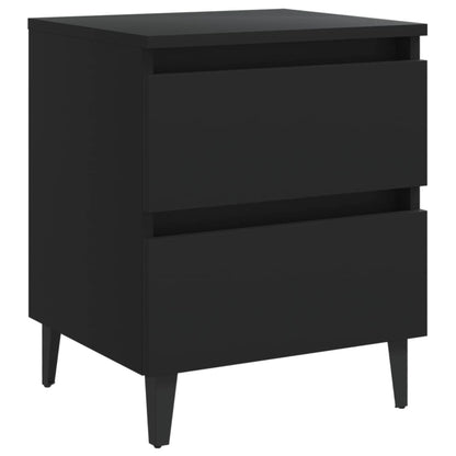 vidaXL Bed Cabinet | Black | Engineered wood, Metal | Standard | Bed Cabinet