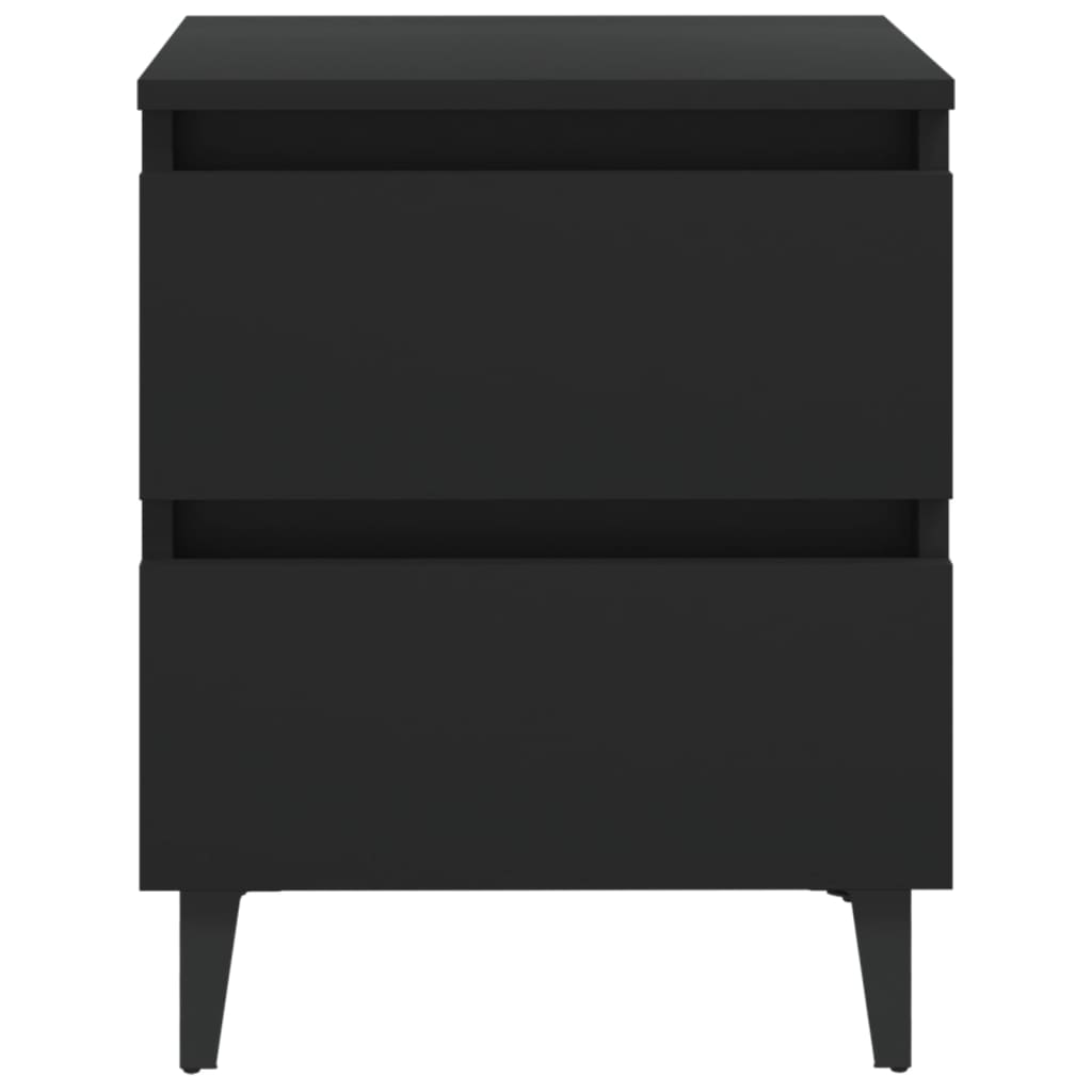 vidaXL Bed Cabinet | Black | Engineered wood, Metal | Standard | Bed Cabinet