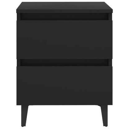 vidaXL Bed Cabinet | Black | Engineered wood, Metal | Standard | Bed Cabinet