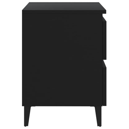 vidaXL Bed Cabinet | Black | Engineered wood, Metal | Standard | Bed Cabinet