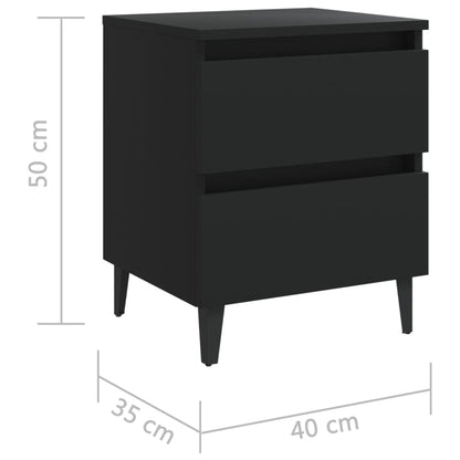 vidaXL Bed Cabinet | Black | Engineered wood, Metal | Standard | Bed Cabinet
