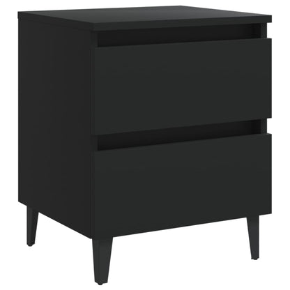 vidaXL Bed Cabinets 2 pcs Black 40x35x50 cm Engineered Wood