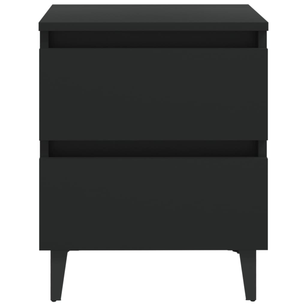 vidaXL Bed Cabinets 2 pcs Black 40x35x50 cm Engineered Wood