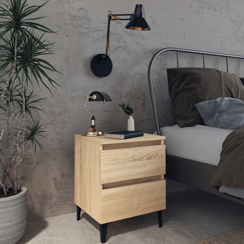 805875 vidaXL Bed Cabinet Sonoma Oak 40x35x50 cm Engineered Wood