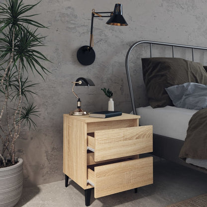vidaXL Bed Cabinets 2 pcs Sonoma Oak 40x35x50 cm Engineered Wood