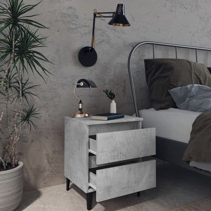 vidaXL Bed Cabinet | Concrete grey | Engineered wood | 40x35x50 cm | Bed Cabinet