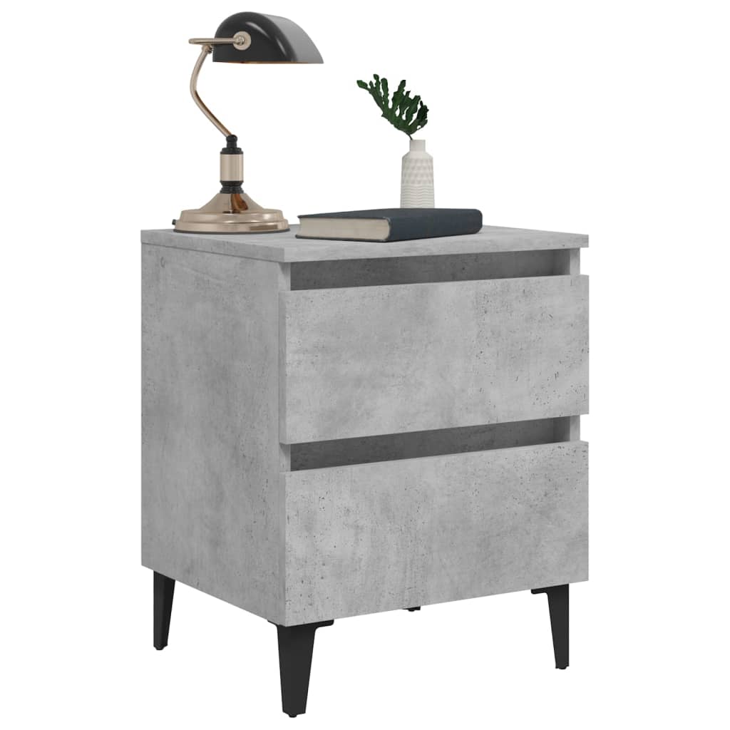 vidaXL Bed Cabinet | Concrete grey | Engineered wood | 40x35x50 cm | Bed Cabinet