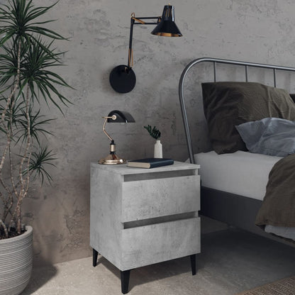 vidaXL Bed Cabinet | Concrete grey | Engineered wood | 40x35x50 cm | Bed Cabinet