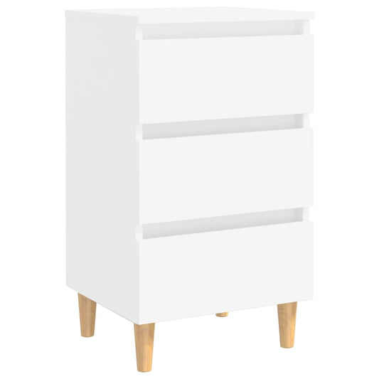 vidaXL Bed Cabinet | White | Engineered wood, Solid eucalyptus wood
