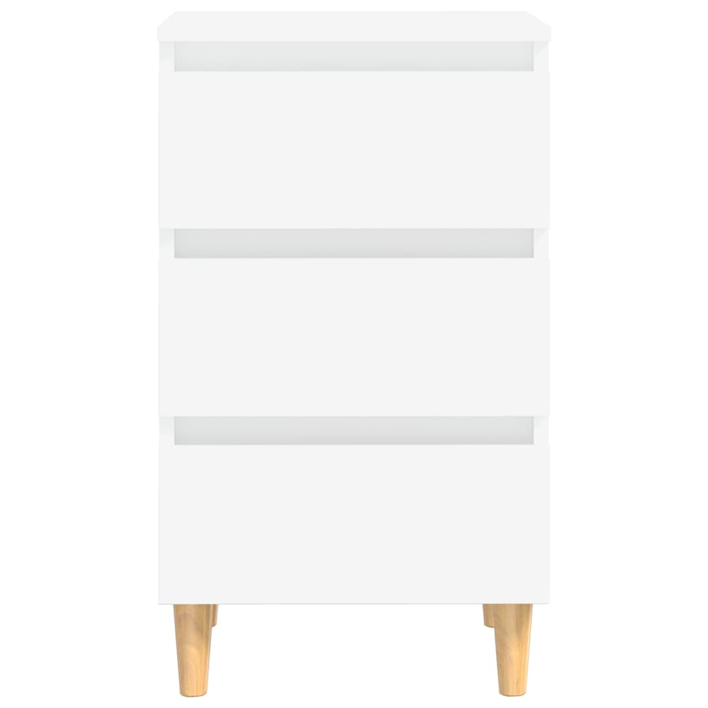 vidaXL Bed Cabinet | White | Engineered wood, Solid eucalyptus wood