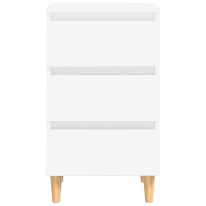 vidaXL Bed Cabinet | White | Engineered wood, Solid eucalyptus wood