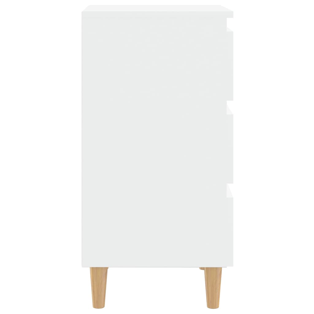 vidaXL Bed Cabinet | White | Engineered wood, Solid eucalyptus wood