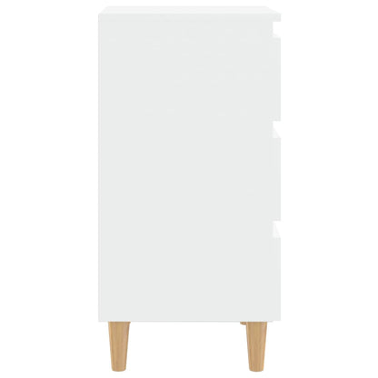 805887 vidaXL Bed Cabinet with Solid Wood Legs White 40x35x69 cm