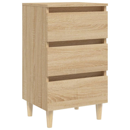 vidaXL Bed Cabinet | Sonoma oak | Engineered wood, solid eucalyptus wood