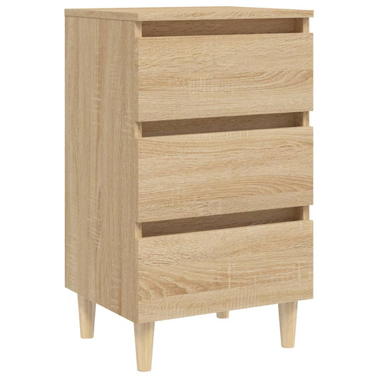 vidaXL Bed Cabinet | Sonoma oak | Engineered wood, solid eucalyptus wood