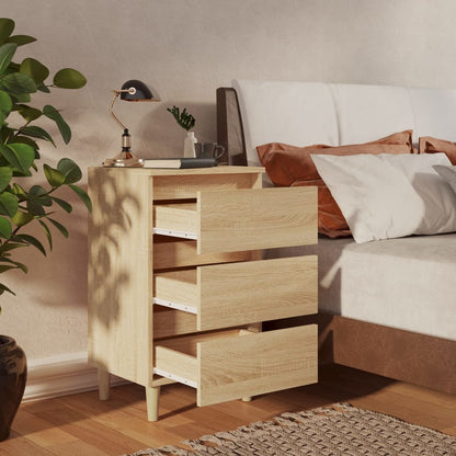 vidaXL Bed Cabinet | Sonoma oak | Engineered wood, solid eucalyptus wood