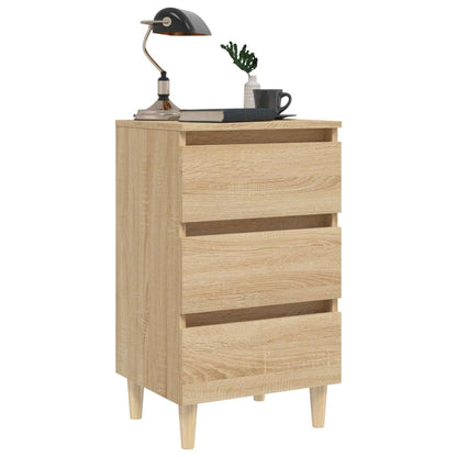 vidaXL Bed Cabinet | Sonoma oak | Engineered wood, solid eucalyptus wood