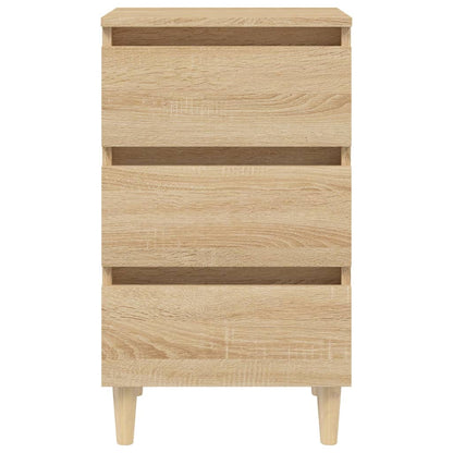 vidaXL Bed Cabinet | Sonoma oak | Engineered wood, solid eucalyptus wood