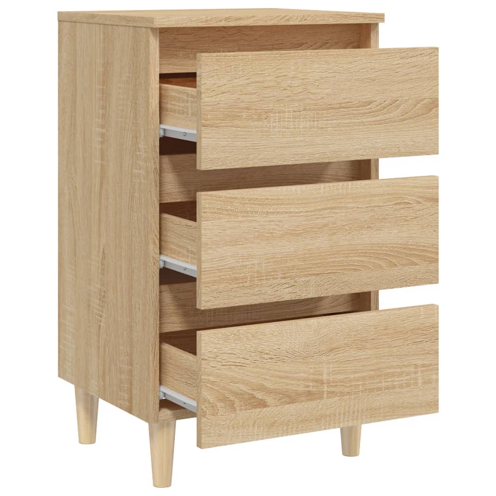 vidaXL Bed Cabinet | Sonoma oak | Engineered wood, solid eucalyptus wood