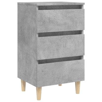 vidaXL Bed Cabinet | Concrete grey | Engineered wood, solid eucalyptus wood