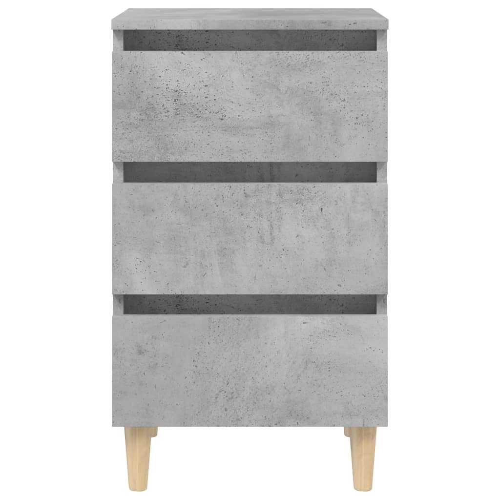 vidaXL Bed Cabinet | Concrete grey | Engineered wood, solid eucalyptus wood