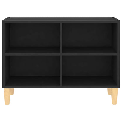 805924 vidaXL TV Cabinet with Solid Wood Legs Black 69,5x30x50 cm