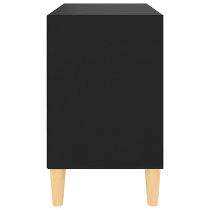 805924 vidaXL TV Cabinet with Solid Wood Legs Black 69,5x30x50 cm