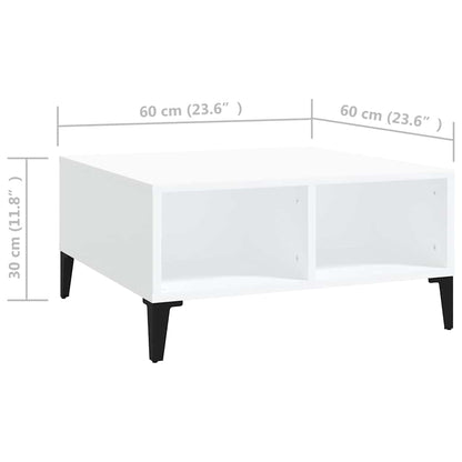 805986 vidaXL Coffee Table White 60x60x30 cm Engineered Wood