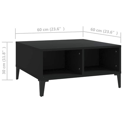 805987 vidaXL Coffee Table Black 60x60x30 cm Engineered Wood