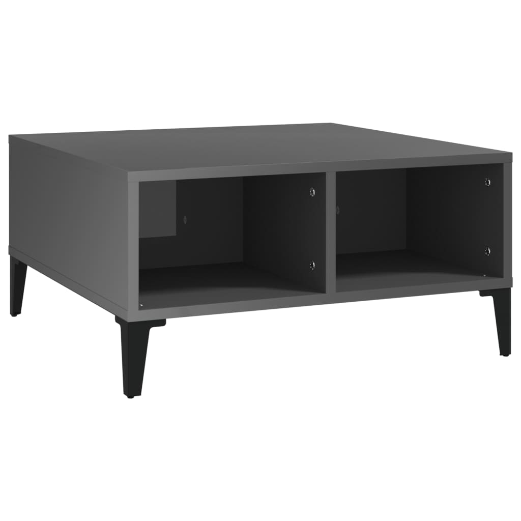 vidaXL Coffee Table High Gloss Grey 60x60x30 cm Engineered Wood