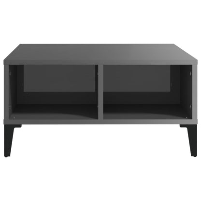 vidaXL Coffee Table High Gloss Grey 60x60x30 cm Engineered Wood