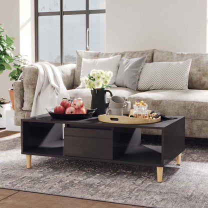 806021 vidaXL Coffee Table High Gloss Grey 103,5x60x35 cm Engineered Wood