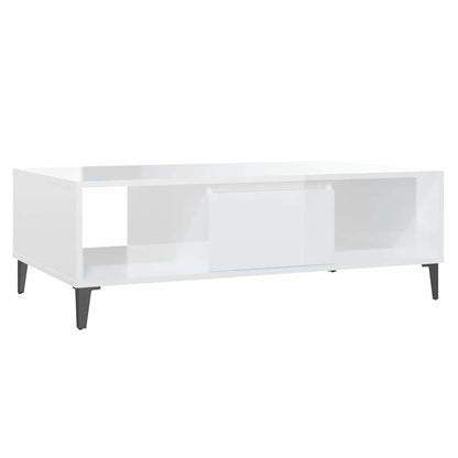 806028 vidaXL Coffee Table High Gloss White 103,5x60x35 cm Engineered Wood