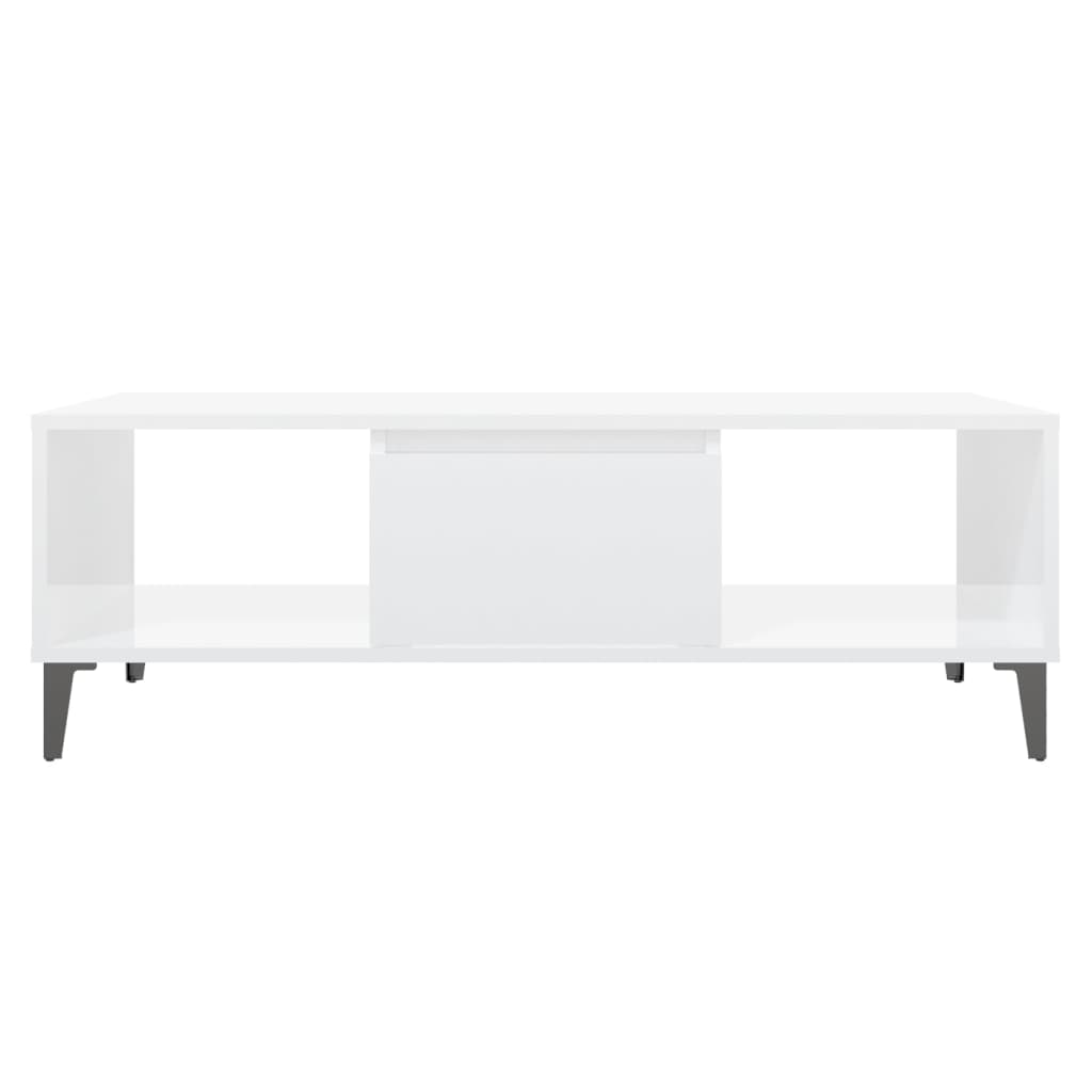 vidaXL Coffee Table High Gloss White 103.5x60x35 cm Engineered Wood
