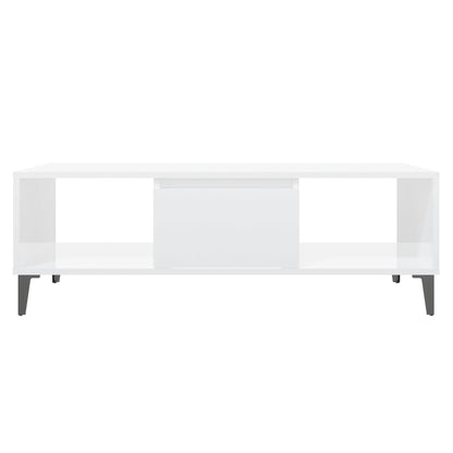 vidaXL Coffee Table High Gloss White 103.5x60x35 cm Engineered Wood