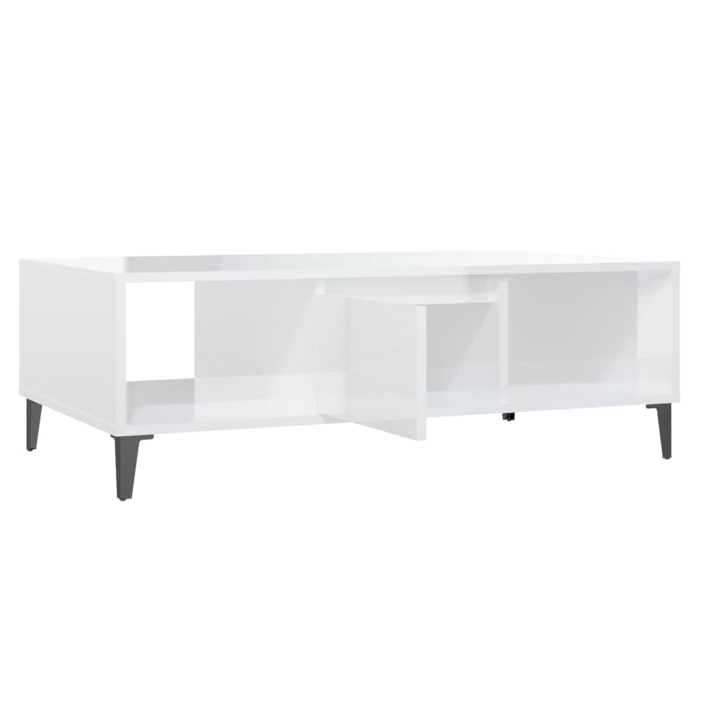 vidaXL Coffee Table High Gloss White 103.5x60x35 cm Engineered Wood
