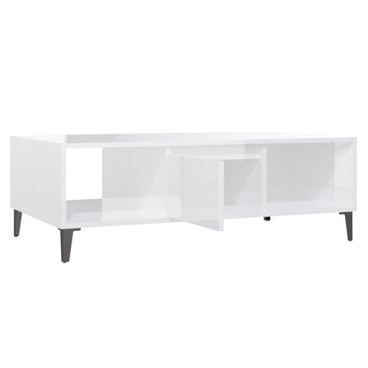 vidaXL Coffee Table High Gloss White 103.5x60x35 cm Engineered Wood