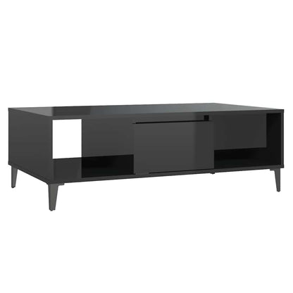 806029 vidaXL Coffee Table High Gloss Black 103,5x60x35 cm Engineered Wood