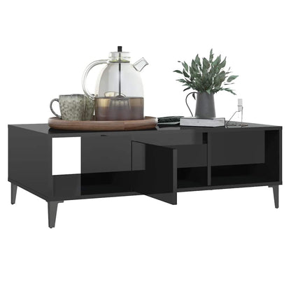 806029 vidaXL Coffee Table High Gloss Black 103,5x60x35 cm Engineered Wood