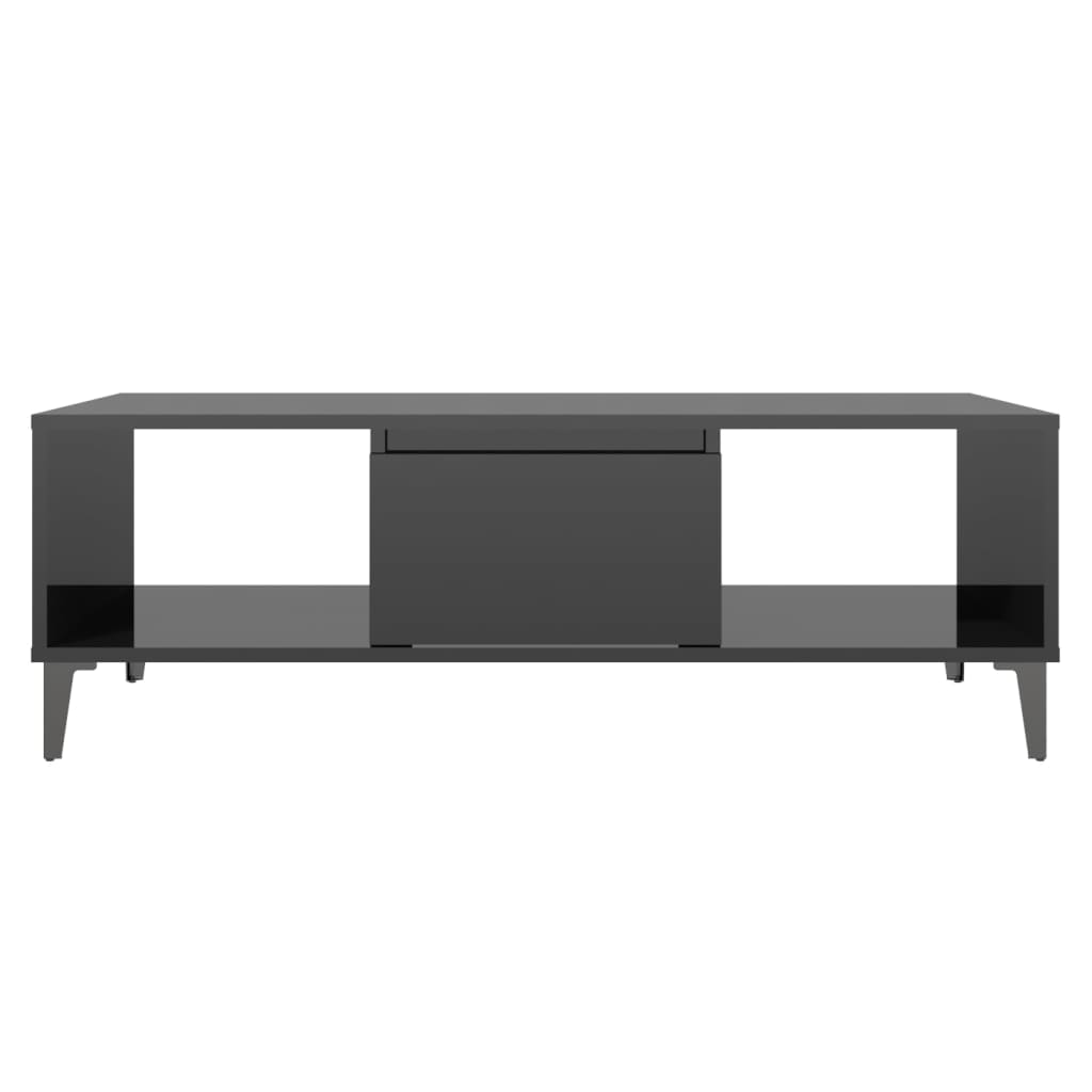 vidaXL Coffee Table High Gloss Black 103.5x60x35 cm Engineered Wood