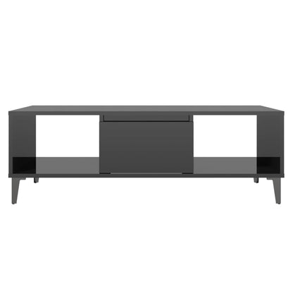 vidaXL Coffee Table High Gloss Black 103.5x60x35 cm Engineered Wood