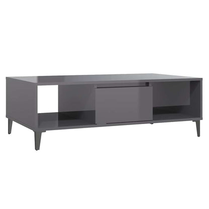 806030 vidaXL Coffee Table High Gloss Grey 103,5x60x35 cm Engineered Wood