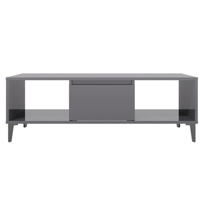 vidaXL Coffee Table High Gloss Grey 103.5x60x35 cm Engineered Wood